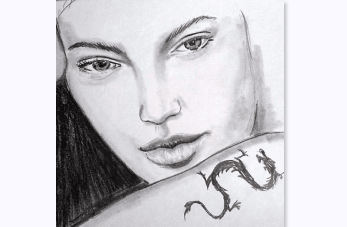 Série de estudos em lápis grafite explorando expressões faciais e detalhes realistas.